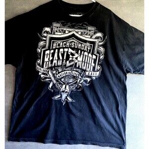 OAKLAND RAIDERS MARSHAWN LYNCH #24 BEAST MODE BLACK HOLE NATION NFL 2XL